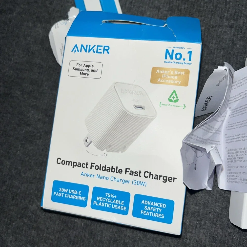 Anker Nano 30W USB-C Fast Charging Compact Wall Charger-‎ White OPEN BOX